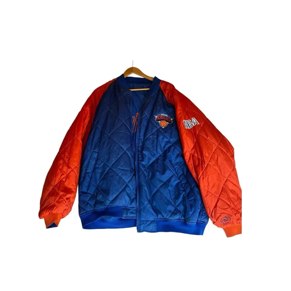 Vintage NY Knicks NBA Reversible Quilted Embroidered Varsity Jacket - Sz XXL - Picture 8 of 16